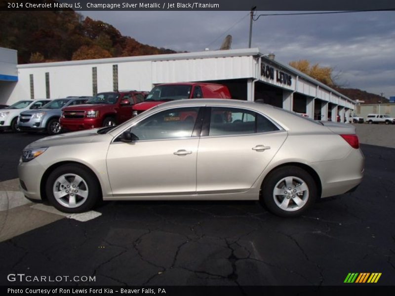 Champagne Silver Metallic / Jet Black/Titanium 2014 Chevrolet Malibu LS