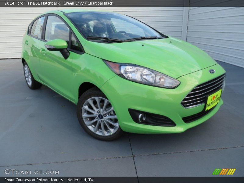 Green Envy / Charcoal Black 2014 Ford Fiesta SE Hatchback