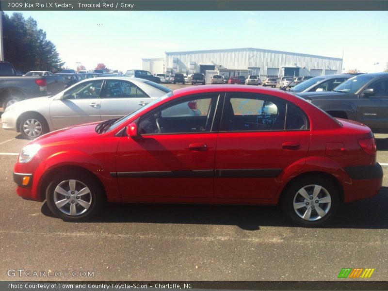 Tropical Red / Gray 2009 Kia Rio LX Sedan
