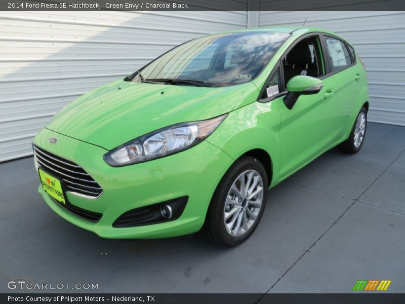 Green Envy / Charcoal Black 2014 Ford Fiesta SE Hatchback