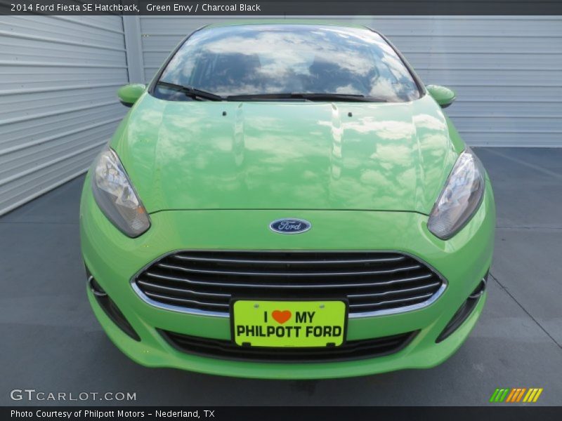 Green Envy / Charcoal Black 2014 Ford Fiesta SE Hatchback