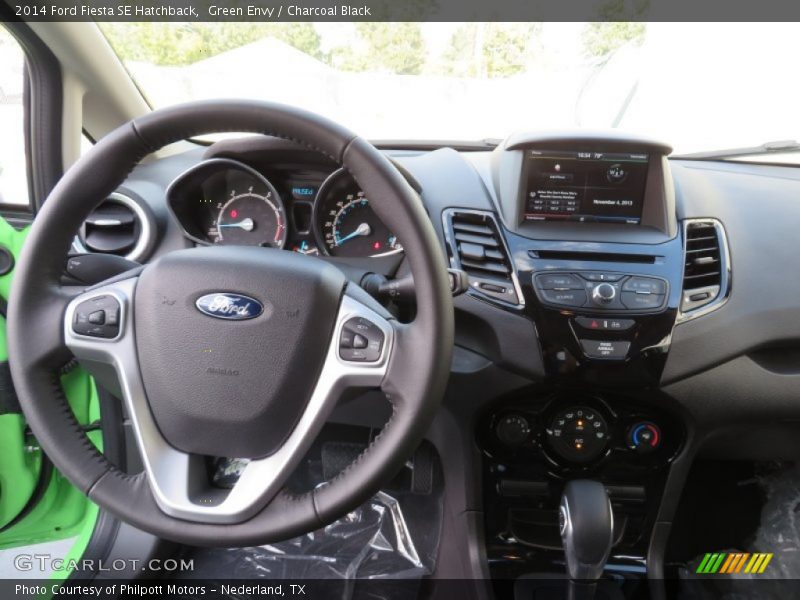 Green Envy / Charcoal Black 2014 Ford Fiesta SE Hatchback