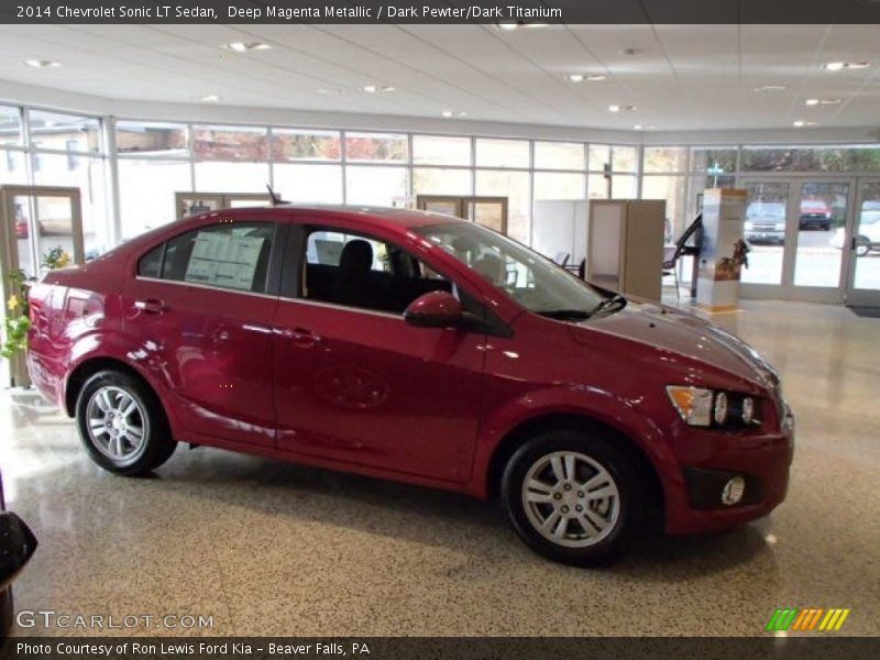 Deep Magenta Metallic / Dark Pewter/Dark Titanium 2014 Chevrolet Sonic LT Sedan