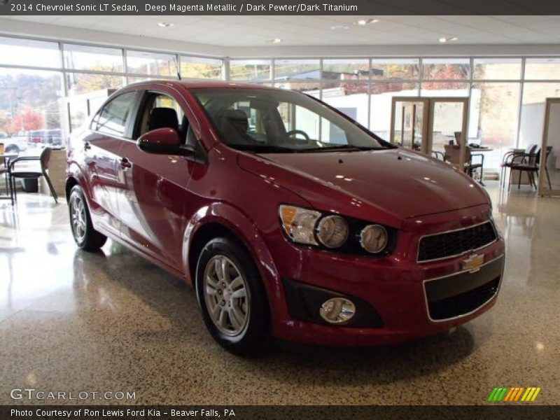 Deep Magenta Metallic / Dark Pewter/Dark Titanium 2014 Chevrolet Sonic LT Sedan