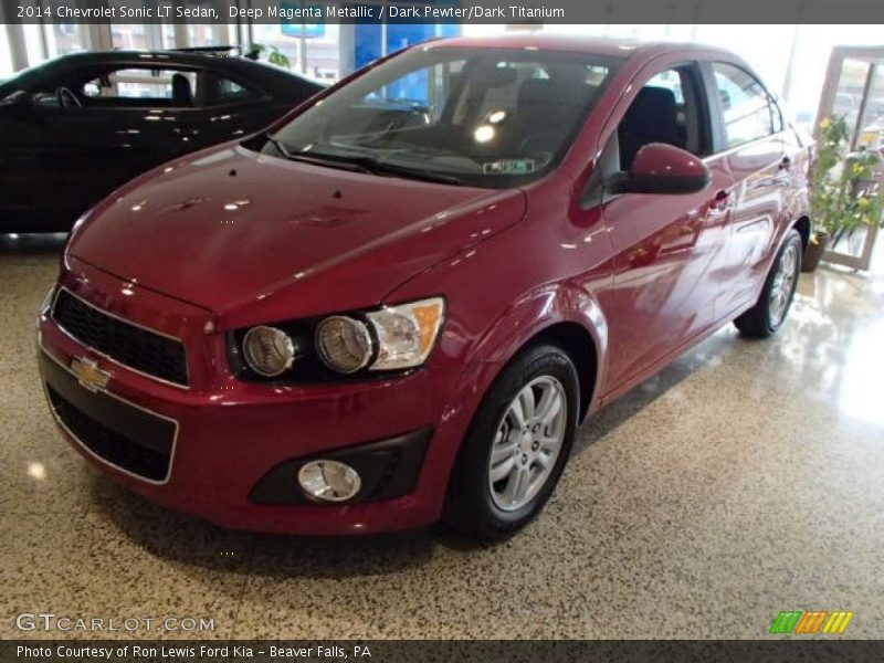 Deep Magenta Metallic / Dark Pewter/Dark Titanium 2014 Chevrolet Sonic LT Sedan
