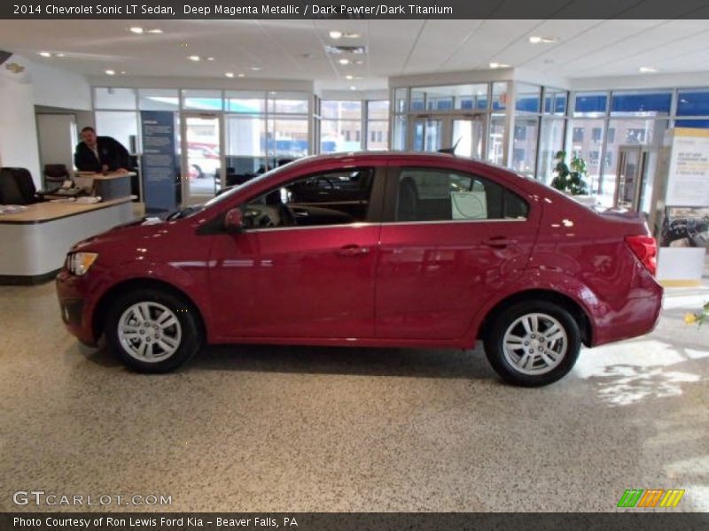 Deep Magenta Metallic / Dark Pewter/Dark Titanium 2014 Chevrolet Sonic LT Sedan