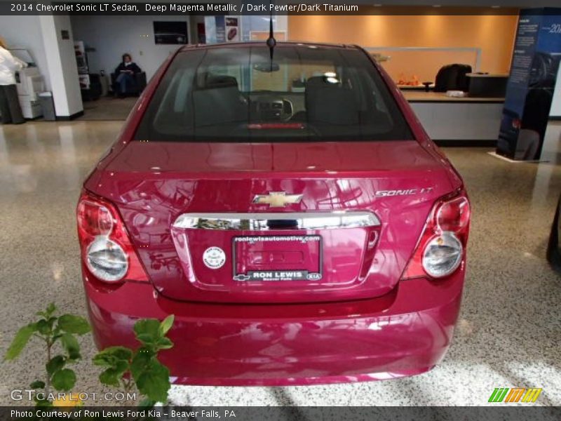 Deep Magenta Metallic / Dark Pewter/Dark Titanium 2014 Chevrolet Sonic LT Sedan