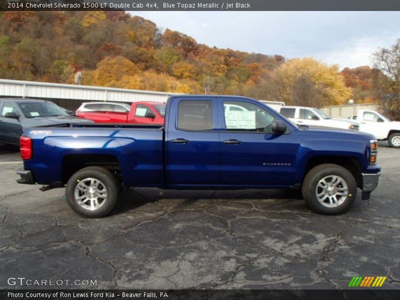 Blue Topaz Metallic / Jet Black 2014 Chevrolet Silverado 1500 LT Double Cab 4x4