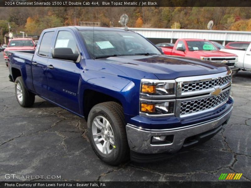 Blue Topaz Metallic / Jet Black 2014 Chevrolet Silverado 1500 LT Double Cab 4x4