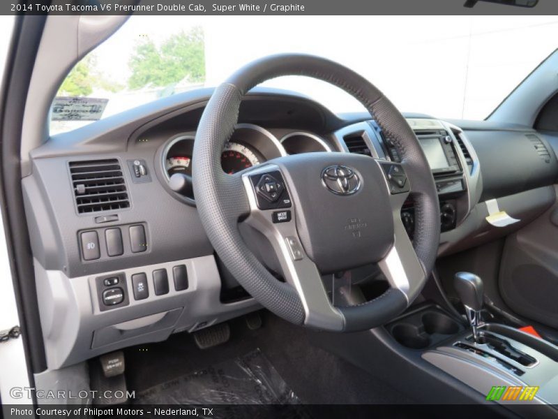 Super White / Graphite 2014 Toyota Tacoma V6 Prerunner Double Cab