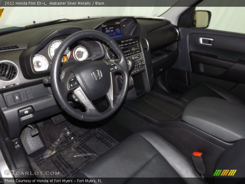 Alabaster Silver Metallic / Black 2012 Honda Pilot EX-L