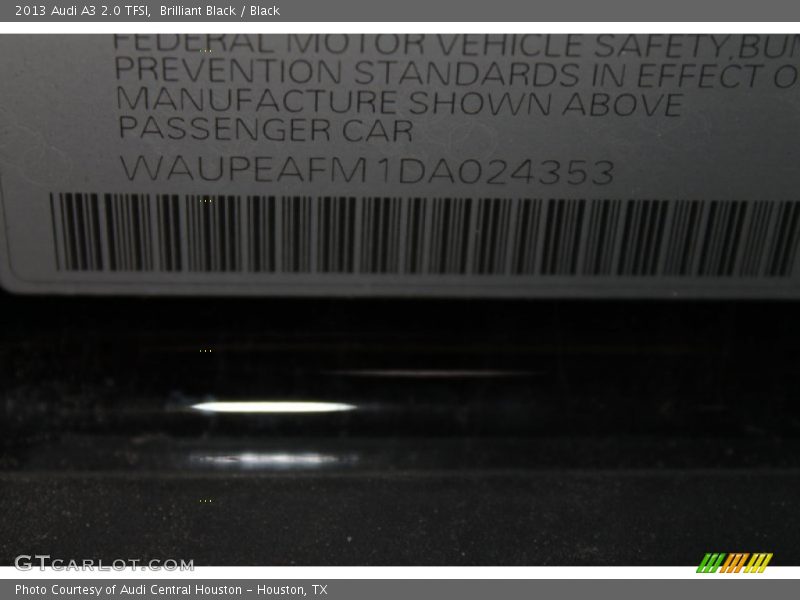 Brilliant Black / Black 2013 Audi A3 2.0 TFSI