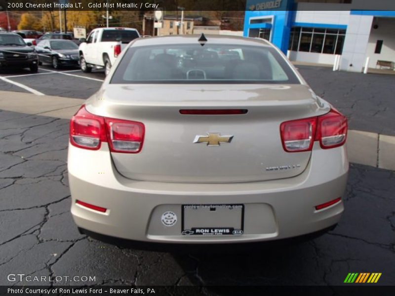 Gold Mist Metallic / Gray 2008 Chevrolet Impala LT
