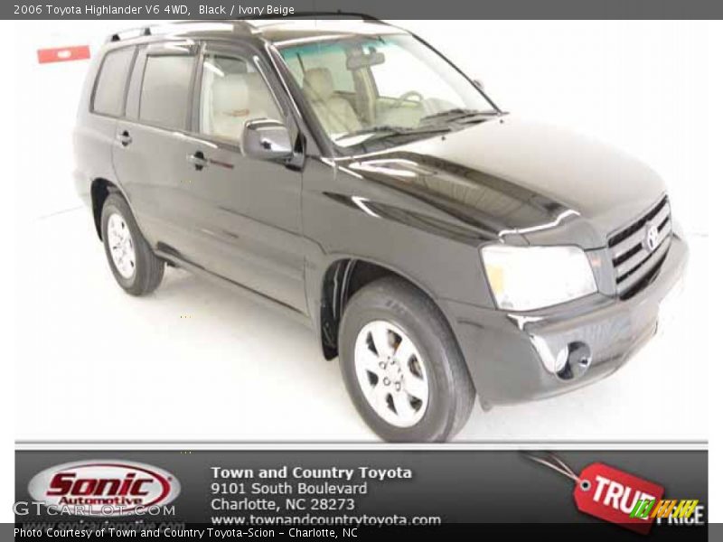Black / Ivory Beige 2006 Toyota Highlander V6 4WD