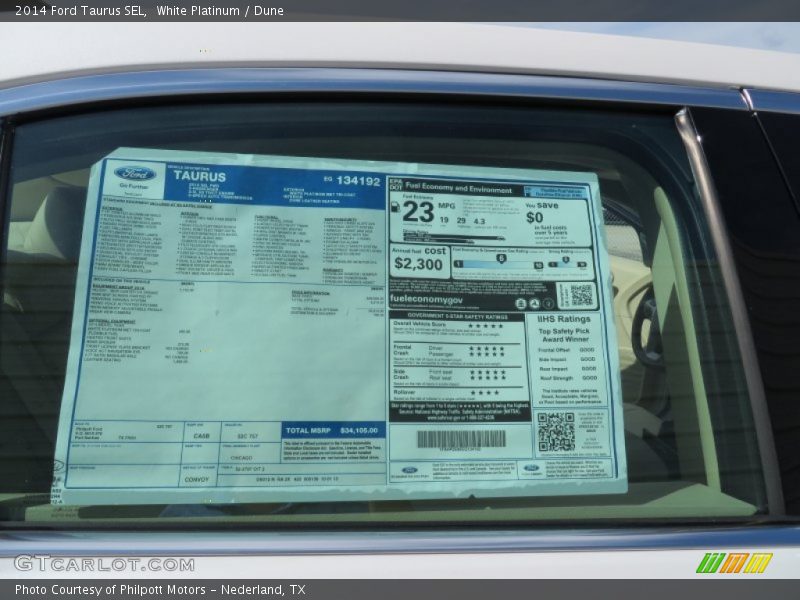 White Platinum / Dune 2014 Ford Taurus SEL