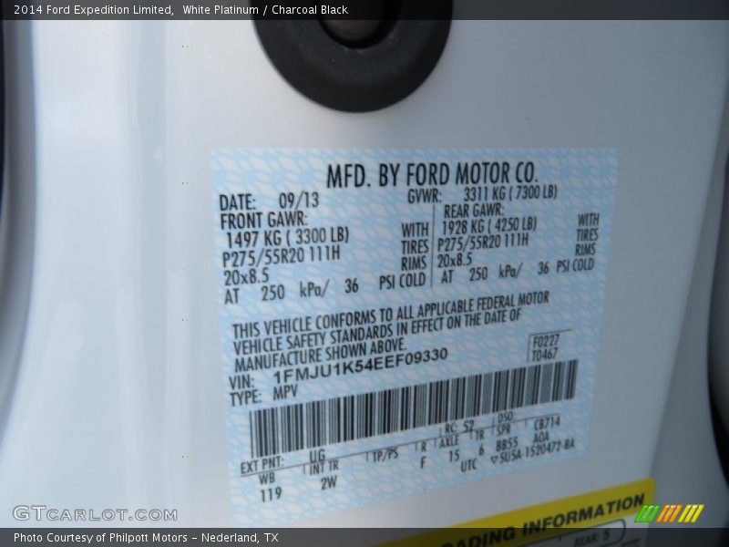 White Platinum / Charcoal Black 2014 Ford Expedition Limited