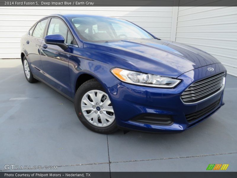 Deep Impact Blue / Earth Gray 2014 Ford Fusion S