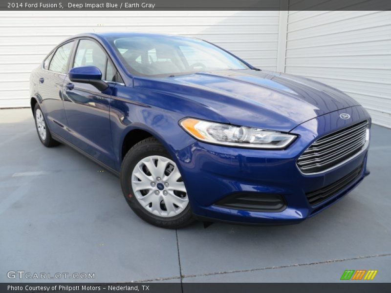 Deep Impact Blue / Earth Gray 2014 Ford Fusion S