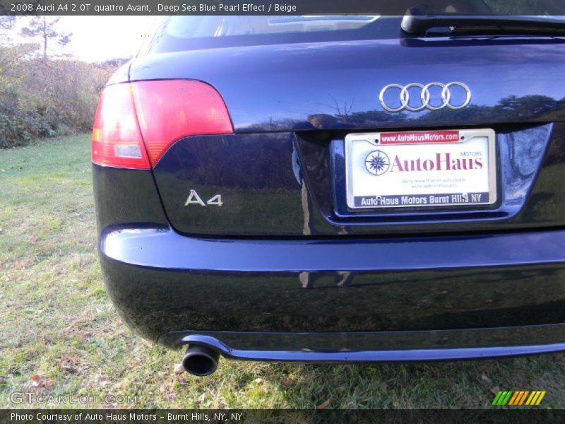 Deep Sea Blue Pearl Effect / Beige 2008 Audi A4 2.0T quattro Avant