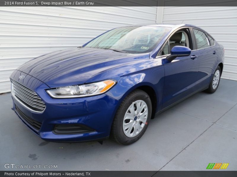 Deep Impact Blue / Earth Gray 2014 Ford Fusion S