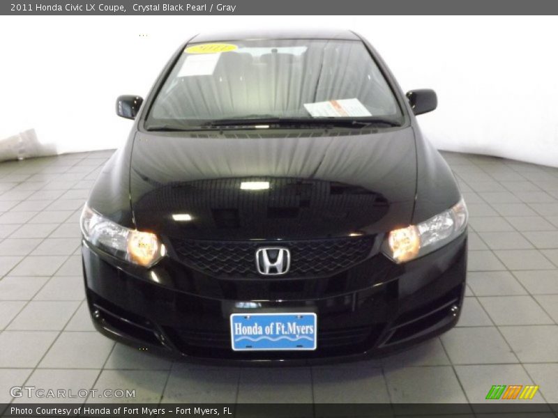 Crystal Black Pearl / Gray 2011 Honda Civic LX Coupe