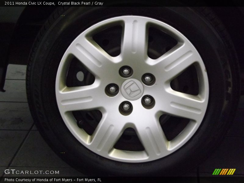 Crystal Black Pearl / Gray 2011 Honda Civic LX Coupe