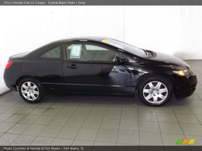 Crystal Black Pearl / Gray 2011 Honda Civic LX Coupe
