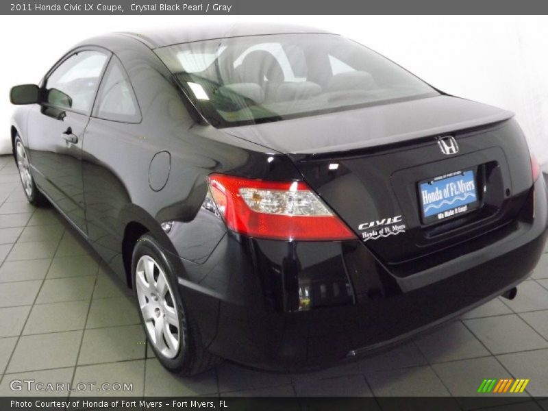 Crystal Black Pearl / Gray 2011 Honda Civic LX Coupe