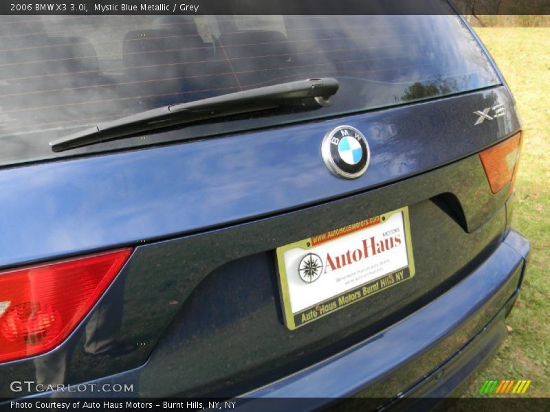 Mystic Blue Metallic / Grey 2006 BMW X3 3.0i