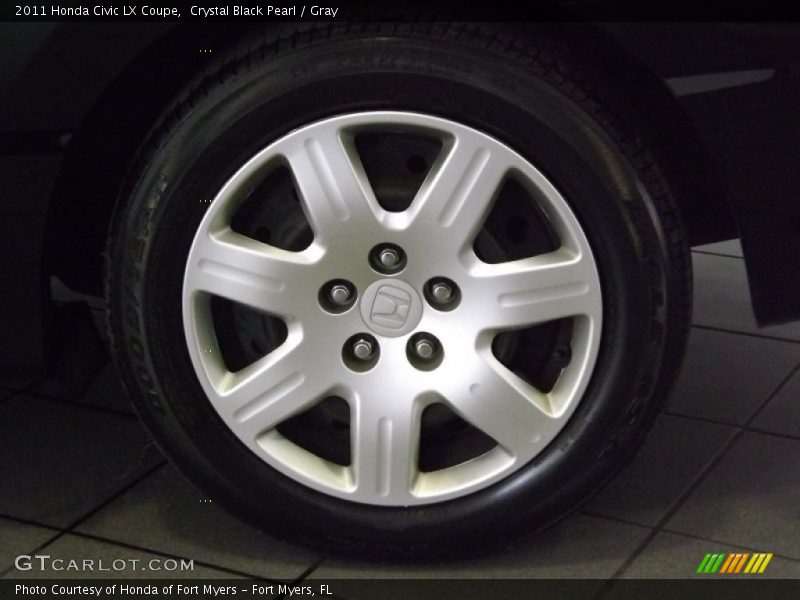 Crystal Black Pearl / Gray 2011 Honda Civic LX Coupe
