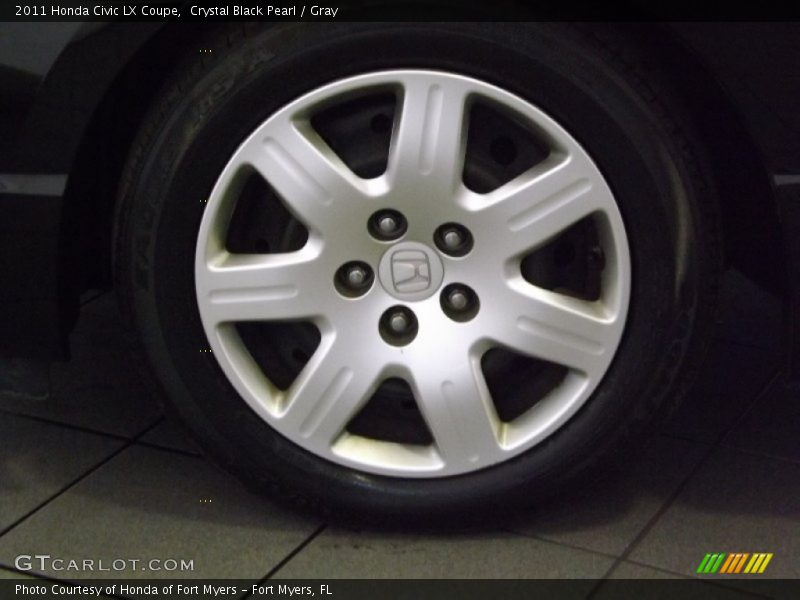 Crystal Black Pearl / Gray 2011 Honda Civic LX Coupe