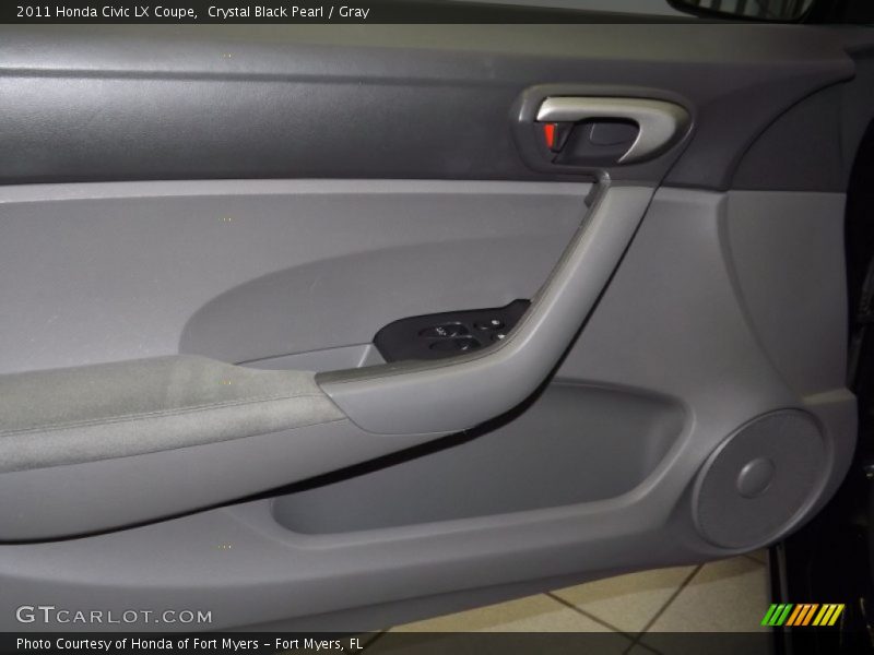 Crystal Black Pearl / Gray 2011 Honda Civic LX Coupe