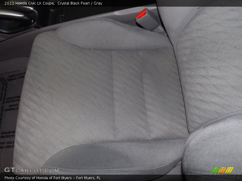 Crystal Black Pearl / Gray 2011 Honda Civic LX Coupe
