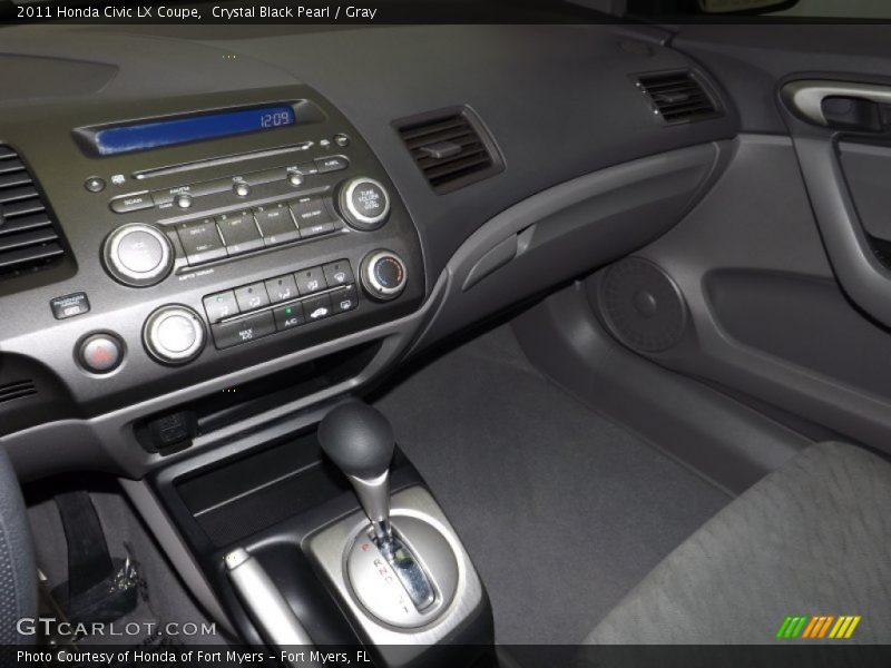 Crystal Black Pearl / Gray 2011 Honda Civic LX Coupe