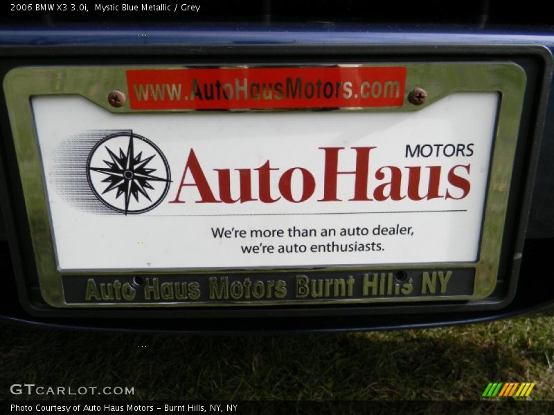 Mystic Blue Metallic / Grey 2006 BMW X3 3.0i