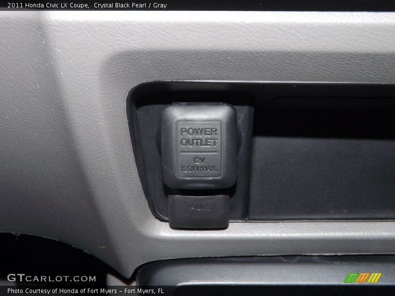 Crystal Black Pearl / Gray 2011 Honda Civic LX Coupe