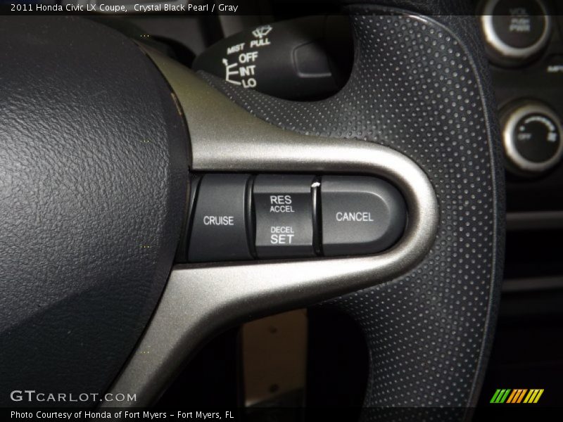 Crystal Black Pearl / Gray 2011 Honda Civic LX Coupe