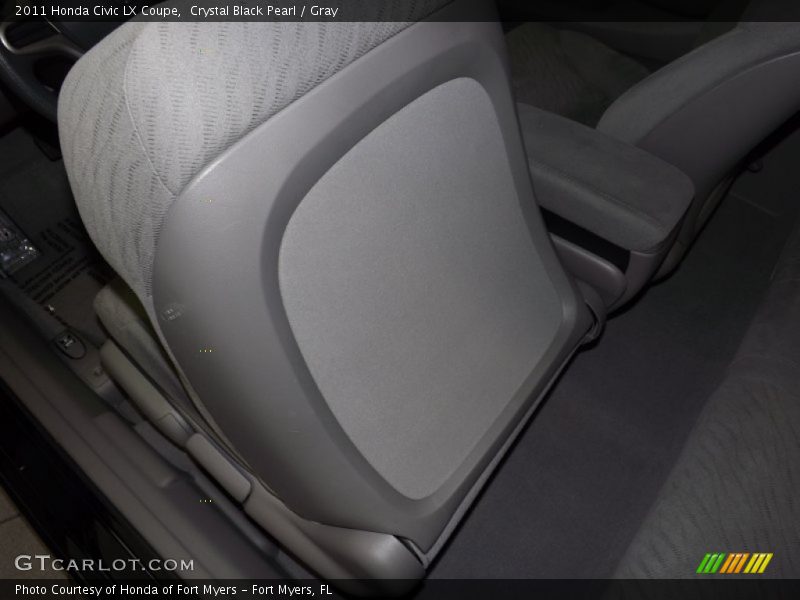 Crystal Black Pearl / Gray 2011 Honda Civic LX Coupe