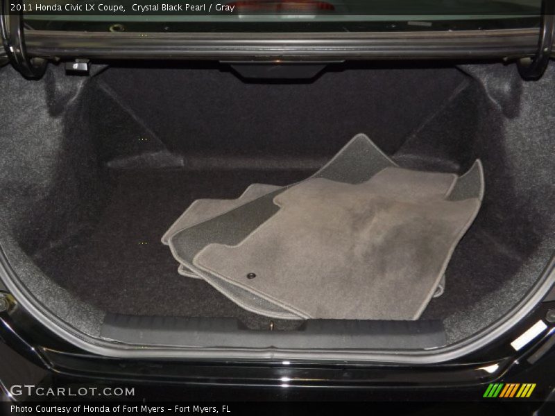 Crystal Black Pearl / Gray 2011 Honda Civic LX Coupe