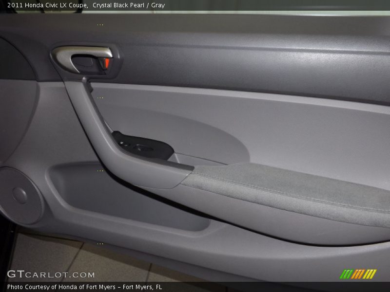 Crystal Black Pearl / Gray 2011 Honda Civic LX Coupe