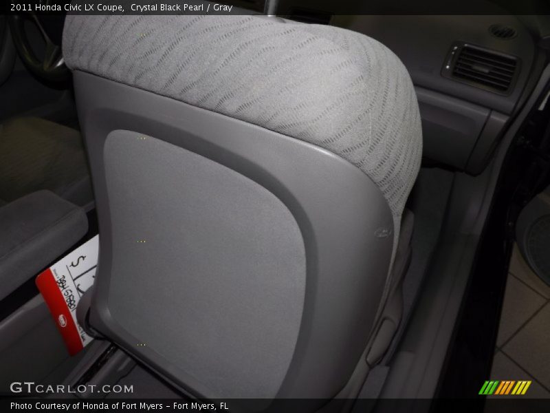 Crystal Black Pearl / Gray 2011 Honda Civic LX Coupe