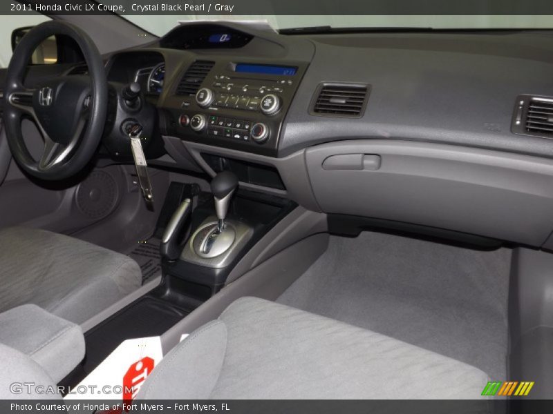 Crystal Black Pearl / Gray 2011 Honda Civic LX Coupe