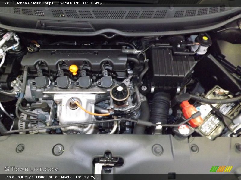 Crystal Black Pearl / Gray 2011 Honda Civic LX Coupe