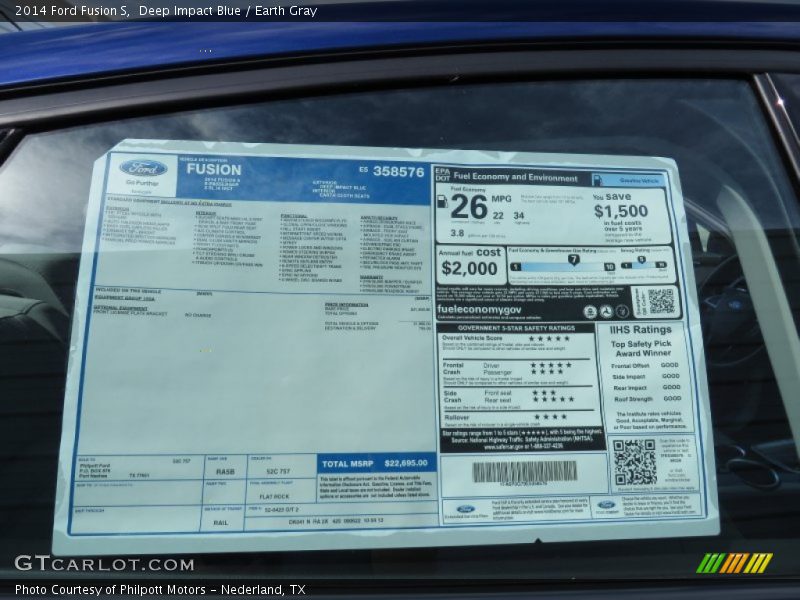  2014 Fusion S Window Sticker