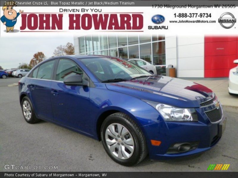 Blue Topaz Metallic / Jet Black/Medium Titanium 2012 Chevrolet Cruze LS