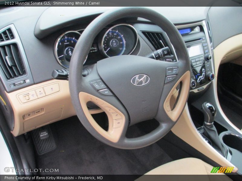 Shimmering White / Camel 2012 Hyundai Sonata GLS