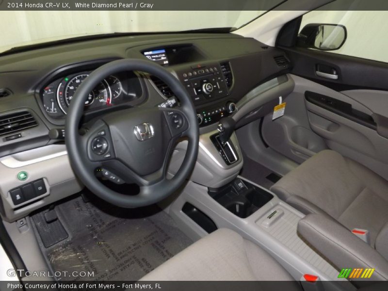 White Diamond Pearl / Gray 2014 Honda CR-V LX