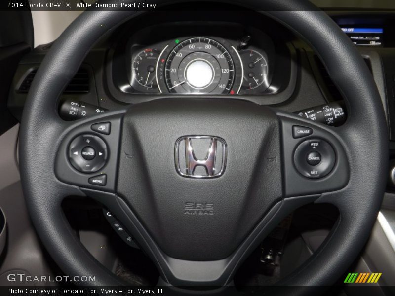 White Diamond Pearl / Gray 2014 Honda CR-V LX