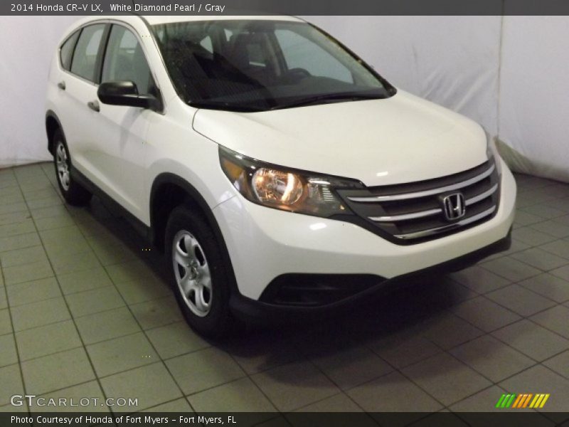 White Diamond Pearl / Gray 2014 Honda CR-V LX