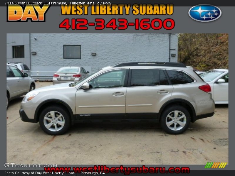 Tungsten Metallic / Ivory 2014 Subaru Outback 2.5i Premium